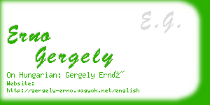 erno gergely business card